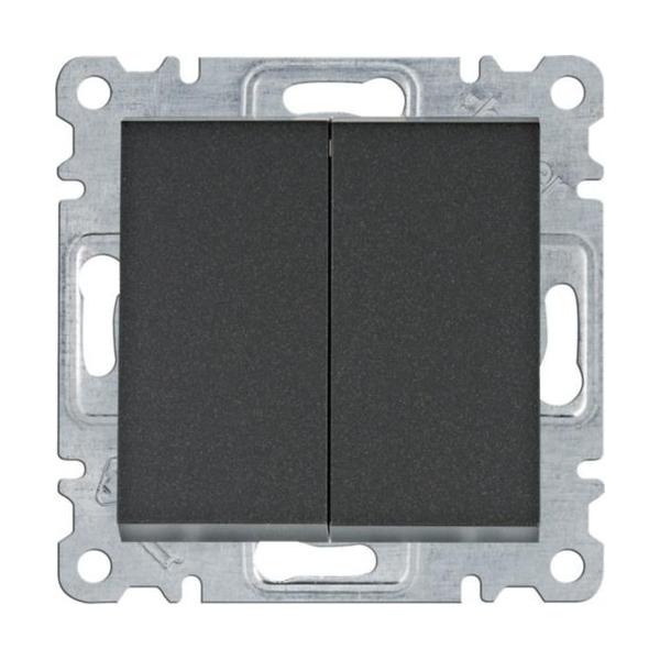 CONMUTADOR DOBLE LUMINA NEGRO