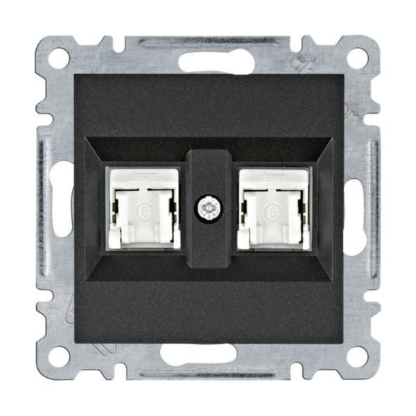 TOMA DOBLE RJ45 CATEGORÍA 6 UTP LUMINA NEGRO
