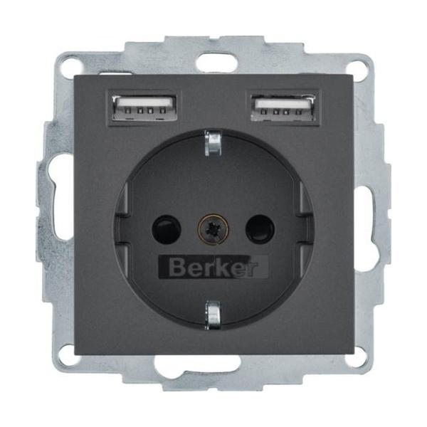 TOMA SCHUKO/USB S.X/B.X ANTRACITA