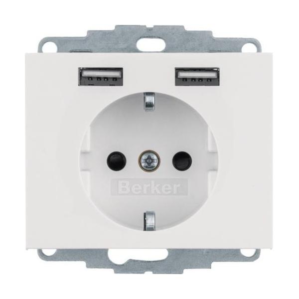 TOMA SCHUKO/USB K.X BLANCO POLAR