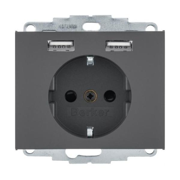 TOMA SCHUKO/USB K.X ANTRACITA