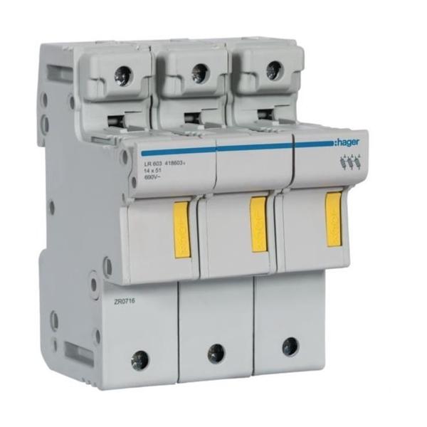 PORTAFUSIBLE 14x51 50A 3P