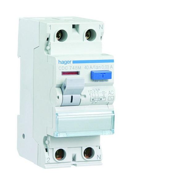 INTERRUPTOR DIFERENCIAL TIPO-AC 2P 40A 30mA POSICIN DEL NEUTRO DERECHA