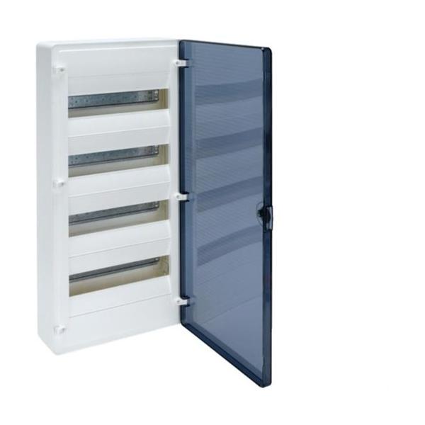 CAJA DE SUPERFICIE GOLF VF CON 4 FILAS 48 MÓDULOS TRANSPARENTE AZUL+REGLETA