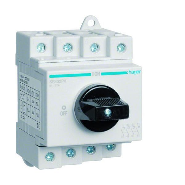 INTERRUPTOR ROTATIVO ESCALONADO 4P 32A 1000V CC