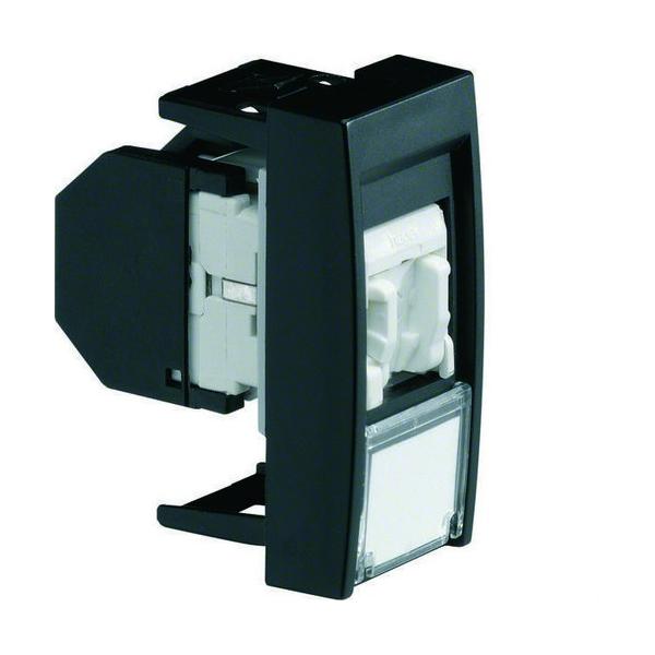 TOMA RJ45 CATEGORÍA 6 UTP SYSTO CON 1 MÓDULO NEGRO