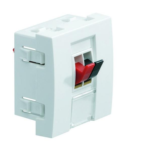 TOMA ALTAVOZ SYSTO CON 2 MÓDULOS BLANCO