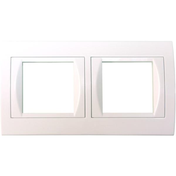 MARCO FRONTAL 2 MDULOS PARA MANDO 45x45 BLANCO