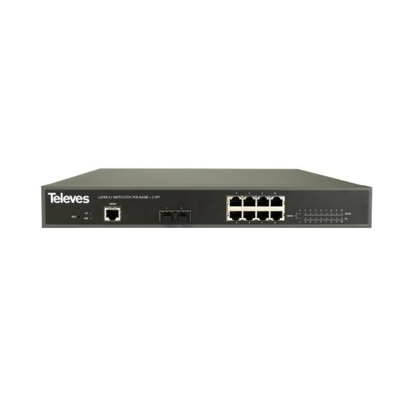 SWITCH ETHERNET L2+: 8xGbE (POE, 150W) + 2xSFP