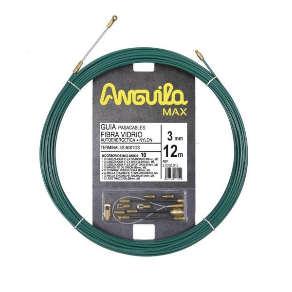 PASACABLES ANGUILA MAX 3mm FIBRA DE VIDRIO / NYLON 12m VERDE