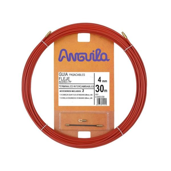 PASACABLES ACERO NYLON 4mm 30m ROJO