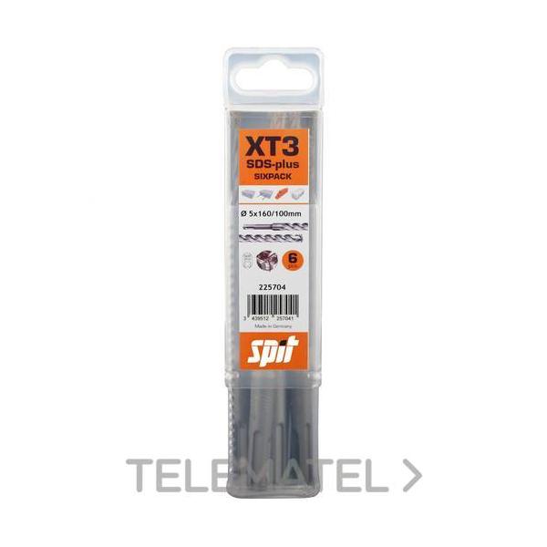 KIT 6 BROCAS XT3 SDS+ DIÁMETRO 8x160x100