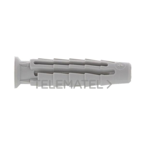 TACO NYLON PRO6 6x30 SIN TORNILLO GRIS (100u)