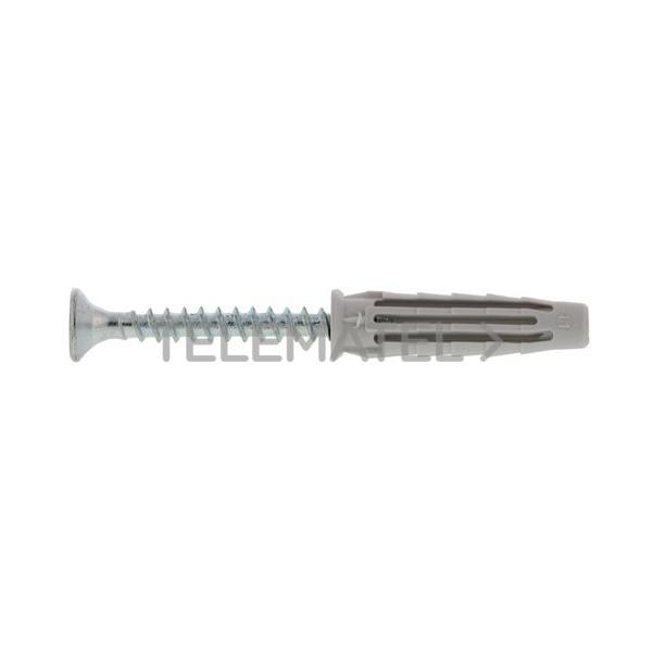 TACO NYLON PRO6 5x25/S CON TORNILLO GRIS (100u)