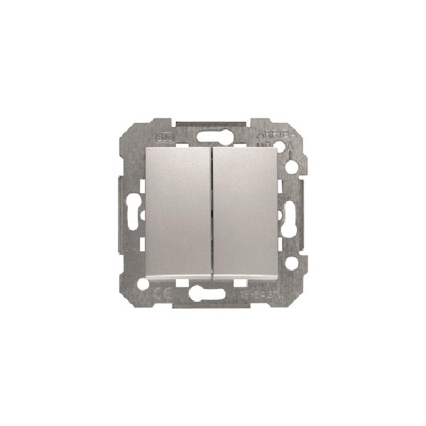 Viva, conmutador doble, señalizador plata luna sin garras 10 a 250 vac