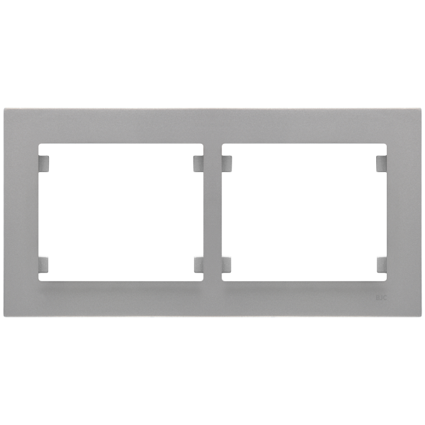 Iris Plus, marco 2 elementos horizontal, aluminio mercurio