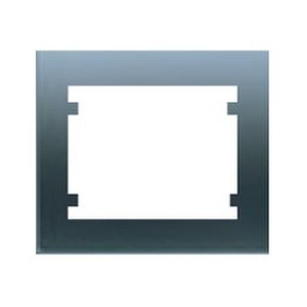 Iris, marco 3 elementos horizontal, acero neptuno