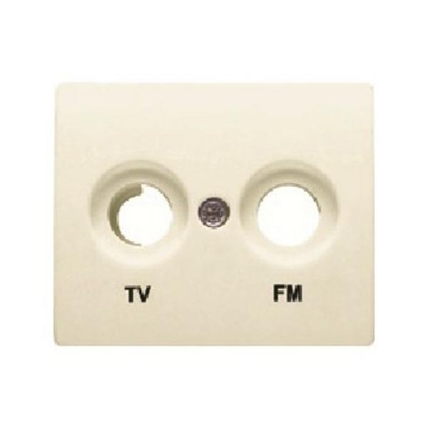 TAPA PARA TOMAS TV-FM SERIE IRIS EN BEIGE