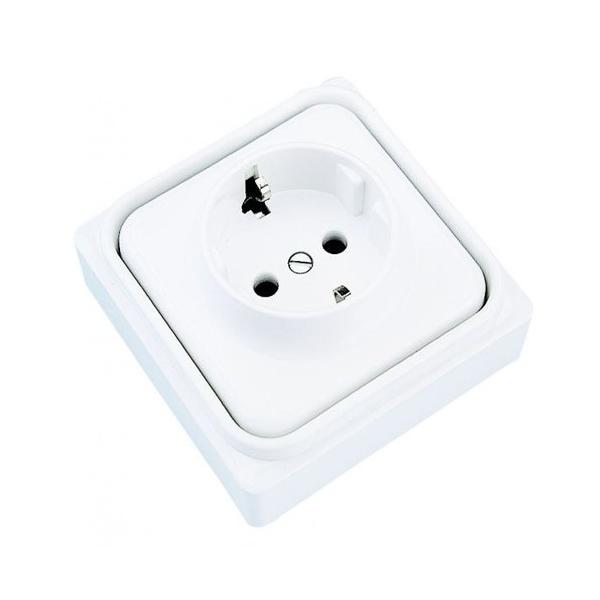 BASE BIPOLAR TOMA TIERRA SERIE IBIZA-MAR-MURO BLANCO