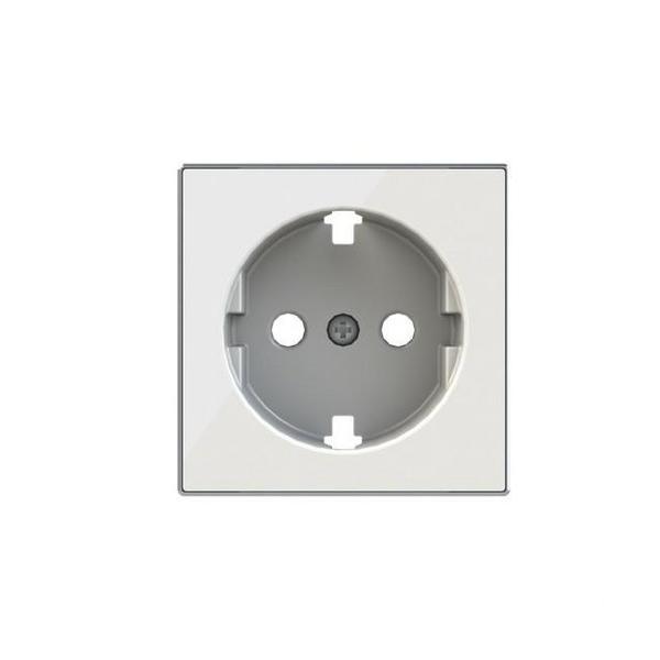 TAPA BASE ENCHUFE SCHUKO PLANO SKY NIESSEN CRISTAL BLANCO