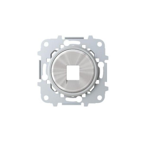 TAPA 1 CONECTOR TELÉFONO INFORMÁTICA SKYMOON CROMO