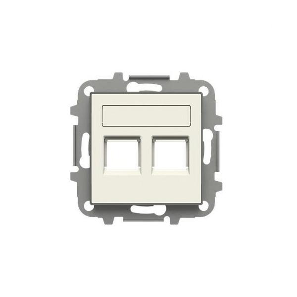 TAPA 2 CONECTORES CON PERSIANA SKY BLANCO