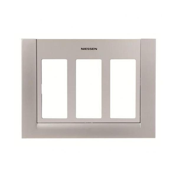 PLACA PARA CAJA / ZÓCALO CON 3 COLUMNAS PLATA