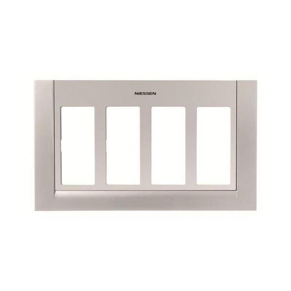 PLACA PARA CAJA / ZÓCALO CON 4 COLUMNAS PLATA