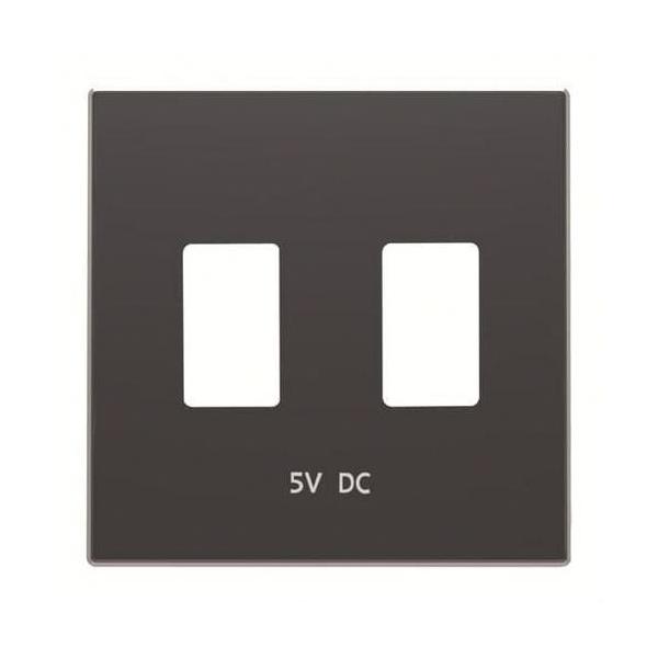 TAPA CARGADOR USB DOBLE SKY NIESSEN NEGRO SOFT