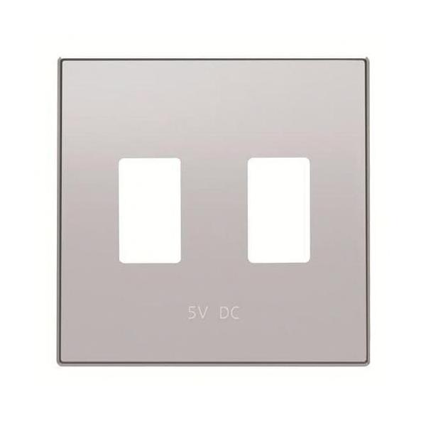 TAPA CARGADOR USB DOBLE SKY NIESSEN PLATA