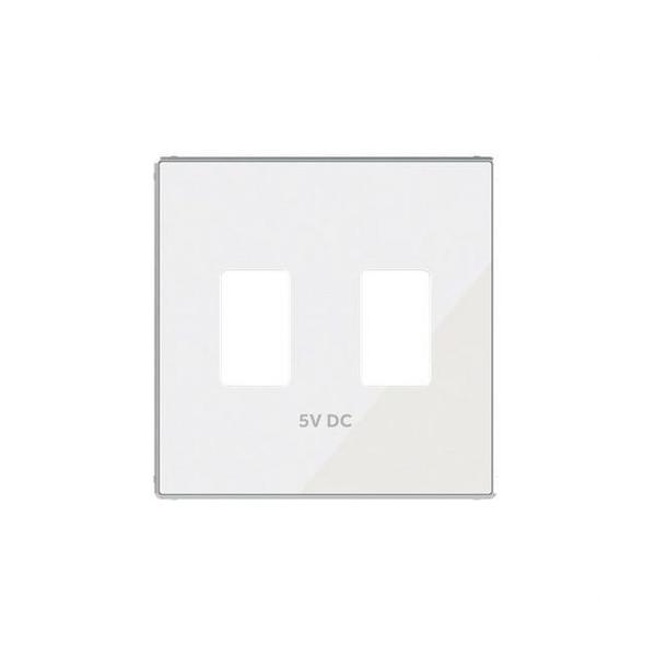 TAPA CARGADOR USB DOBLE SKY NIESSEN CRISTAL BLANCO