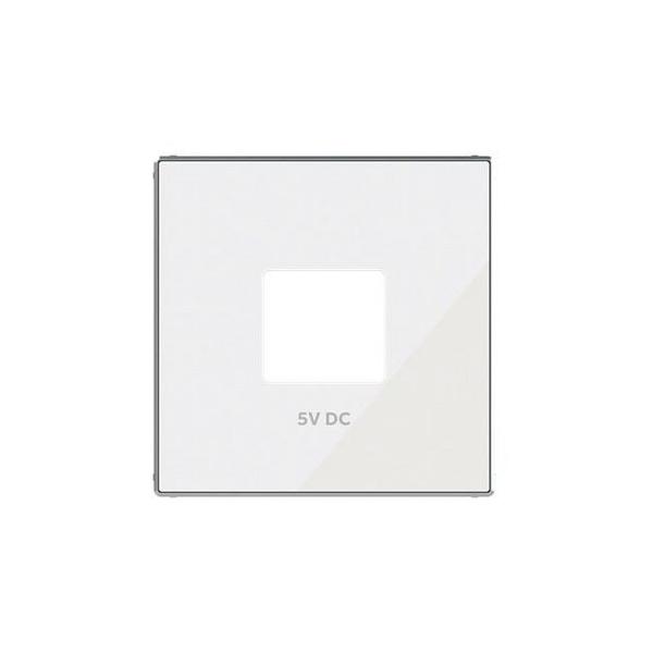 TAPA CARGADOR USB CRISTAL BLANCO
