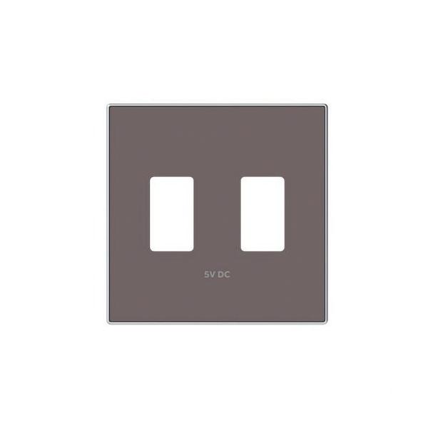 TAPA CARGADOR USB DOBLE TAUPÉ