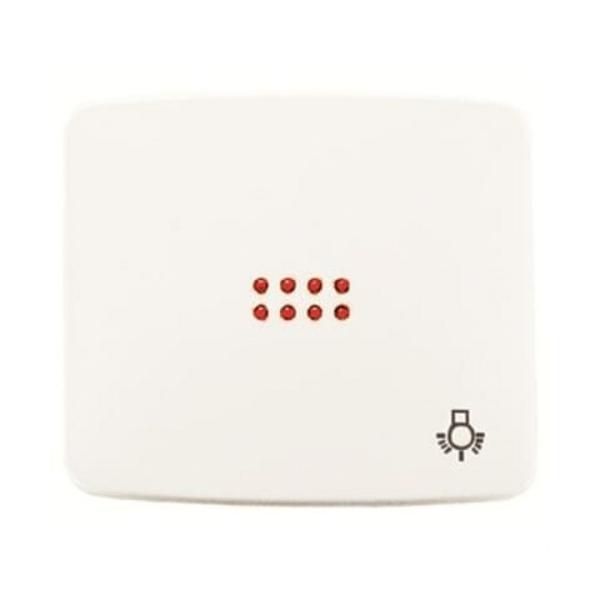 TECLA PULSADOR CON VISOR Y SÍMBOLO LUZ ARCO BLANCO ALPINO