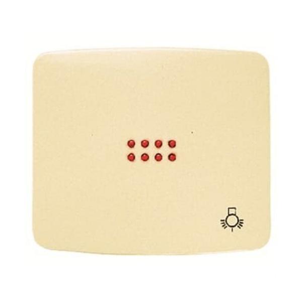 TECLA PULSADOR CON VISOR Y SÍMBOLO LUZ ARCO BLANCO MARFIL