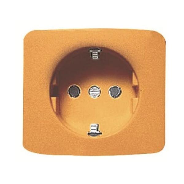 TAPA BASE DE ENCHUFE 2P+T LATERAL SCHUKO ARCO NARANJA