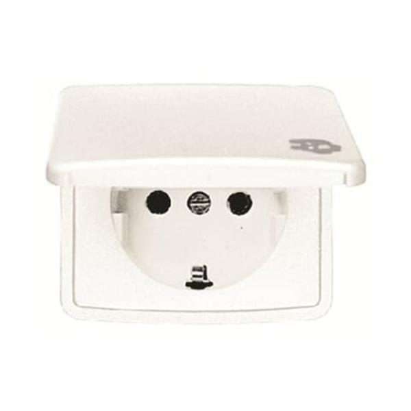 PLACA SCHUKO CON TOMA TIERRA ARCO BLANCO ALPINO