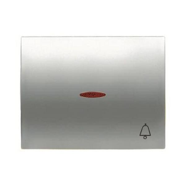 TECLA PULSADOR CON VISOR Y SÍMBOLO TIMBRE OLAS TITANIO