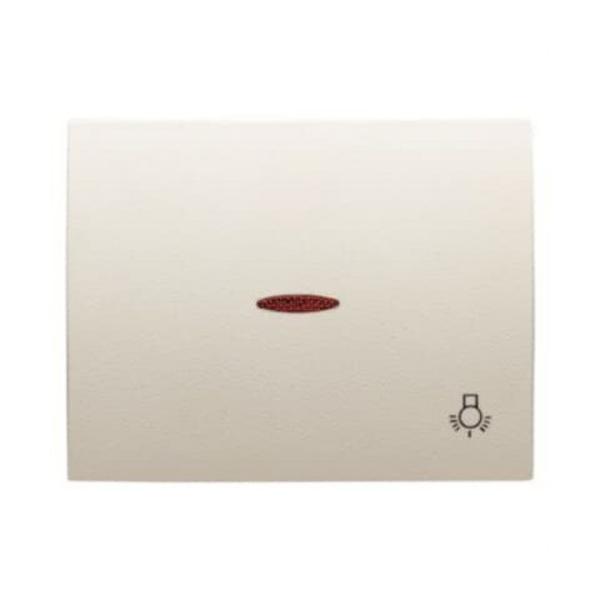 TECLA PULSADOR CON VISOR Y SÍMBOLO LUZ OLAS BLANCO JAZMÍN