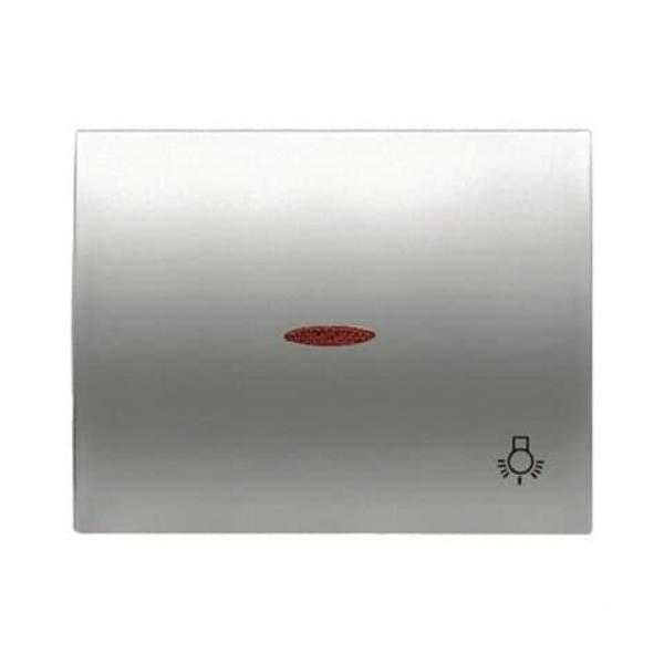 TECLA PULSADOR CON VISOR Y SÍMBOLO LUZ OLAS TITANIO