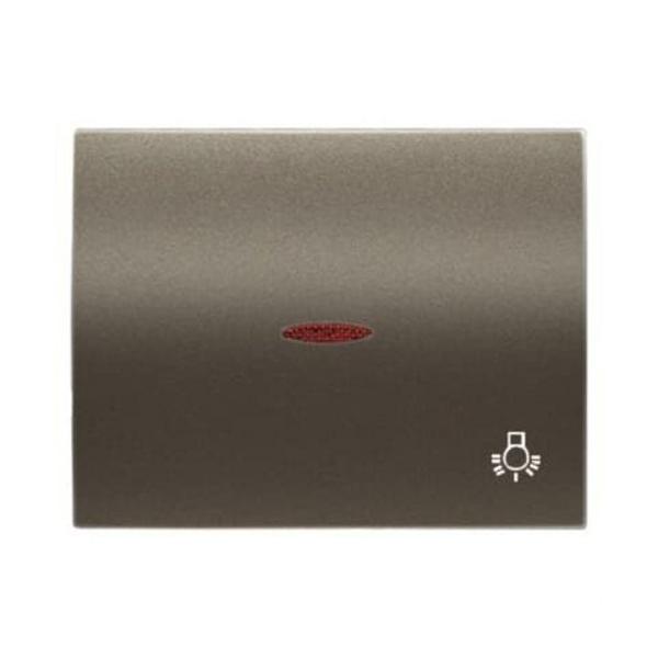 TECLA PULSADOR CON VISOR Y SÍMBOLO LUZ OLAS ACERO PERLA