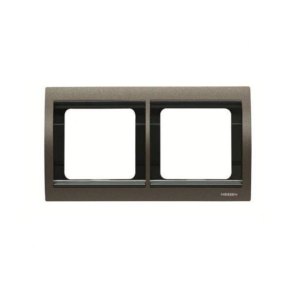 MARCO DE 2 ELEMENTOS HORIZONTALES OLAS ACERO PERLA