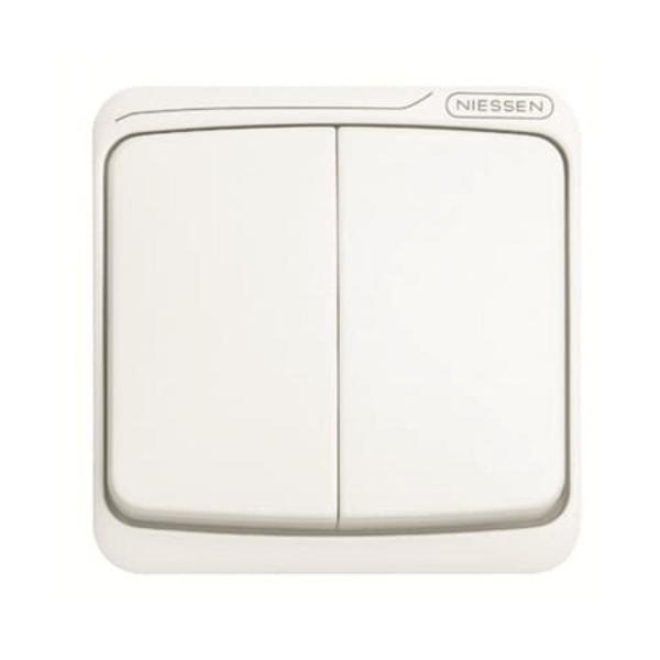 TECLA INTERRUPTOR / CONMUTADOR DOBLE ARCO BLANCO ALPINO