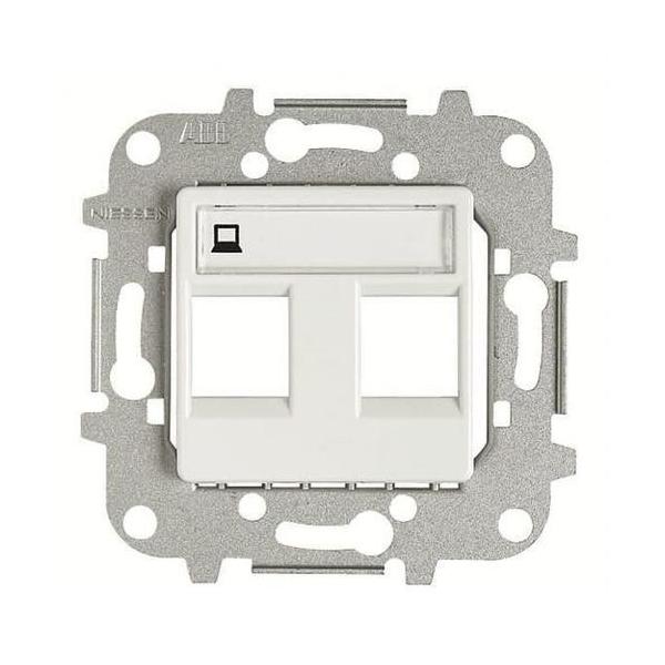 TAPA CON VENTANA 2 CONECTORES TELEFONÍA/INFORMÁTICA STYLO BLANCO ALPINO