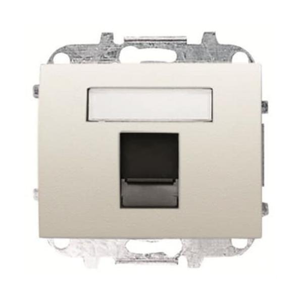 TAPA CON VENTANA PARA 1 CONECTOR TELEFONÍA / INFORMÁTICA OLAS BLANCO JAZMÍN