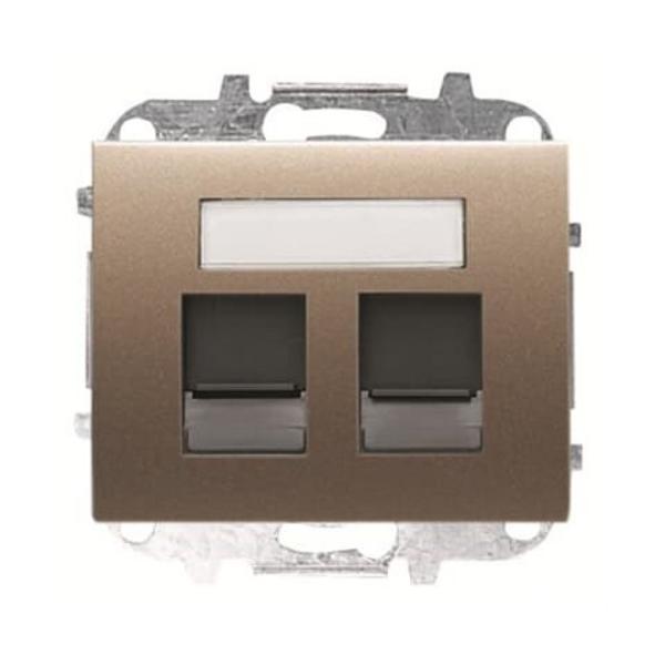 TAPA 2 CONECTORES RJ45 CARGAS PESADAS OLAS COBRE SATÉN