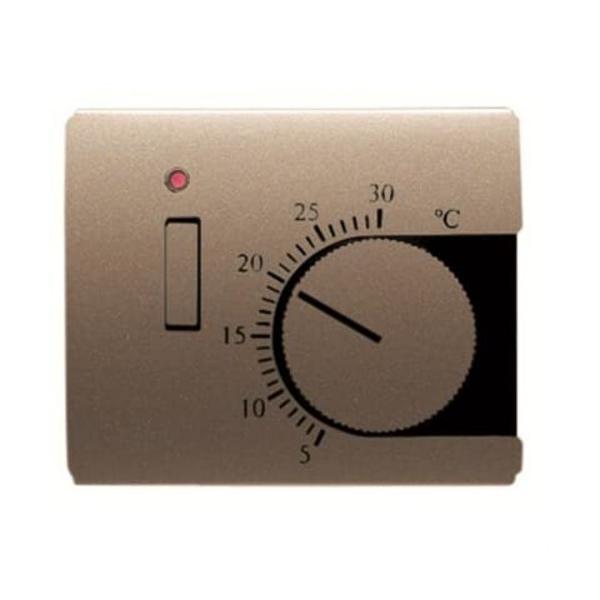 TAPA TERMOSTATO CALEFACCIÓN CON INTERRUPTOR OLAS COBRE SATÉN