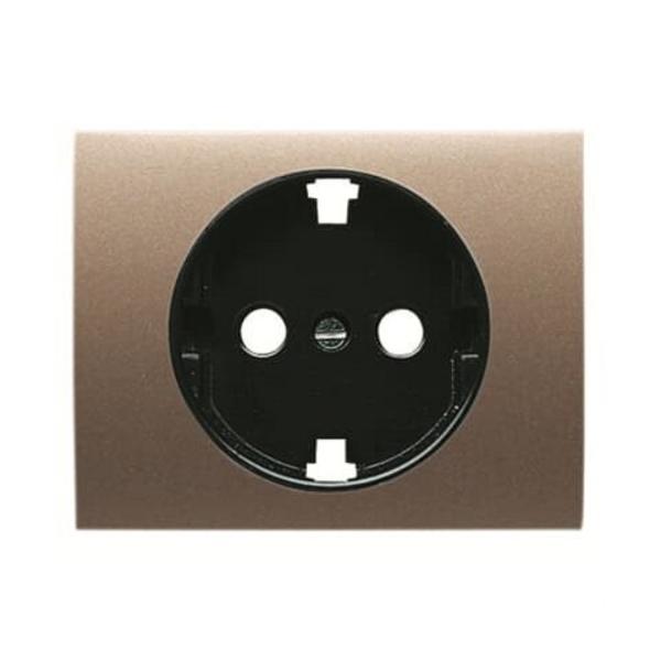 TAPA ENCHUFE 2P+T LATERAL OLAS COBRE SATÉN