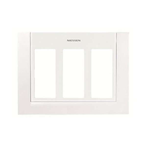PLACA PARA CAJA / ZÓCALO CON 3 COLUMNAS BLANCO
