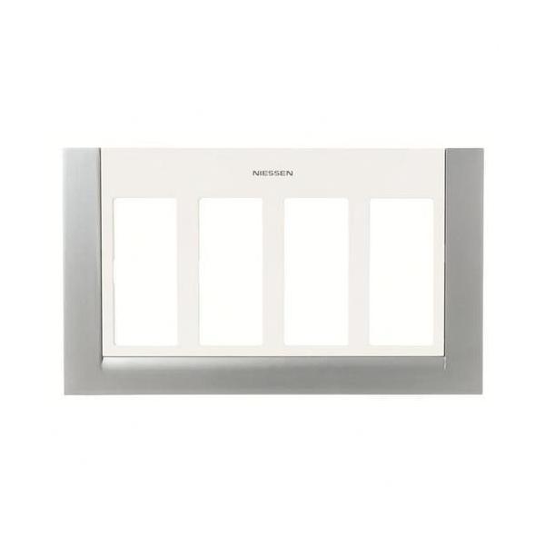 PLACA PARA CAJA / ZÓCALO CON 4 COLUMNAS TITANIO